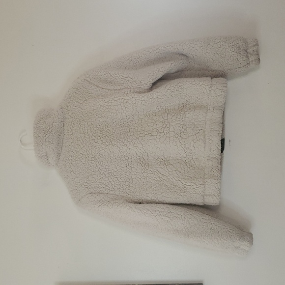 Blank NYC Sherpa Moto Jacket Size XS Faux Leather Details High Neck Pockets - Picture 13 of 16